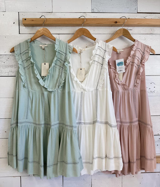 Gauze Delight Dress In Sage