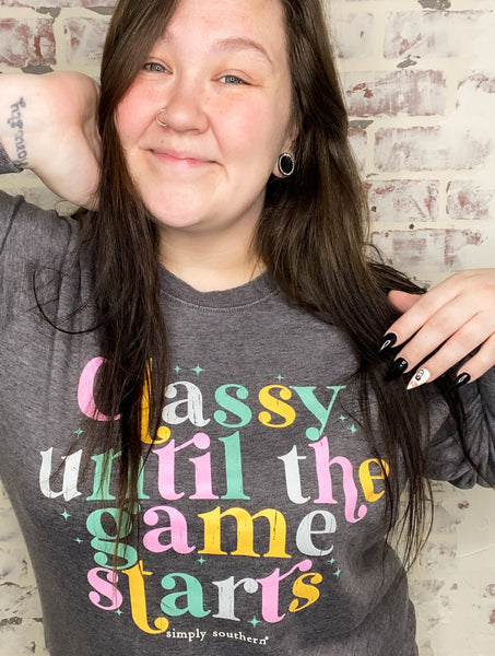 Classy til the Game Starts Crewneck