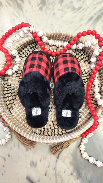 Corky Red Plaid Slipper STEAL