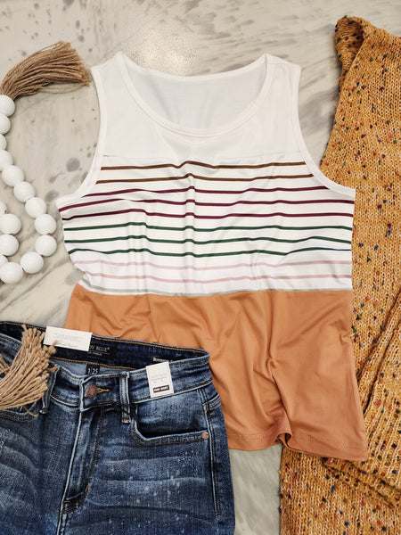 Fallin' Stripe Scoop Tank