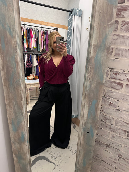 Pleated Wide Leg Pants