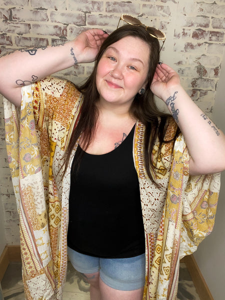 Dahlia Dolman Kimono in Mustard