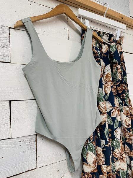 Square Neck Sage Bodysuit Steal