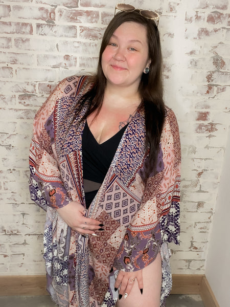 Dahlia Dolman Kimono in Mauve