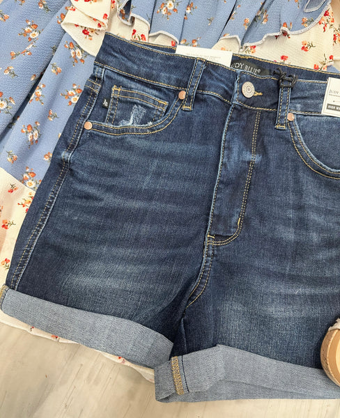 Judy Blue HW Tummy Control Cool Denim Shorts