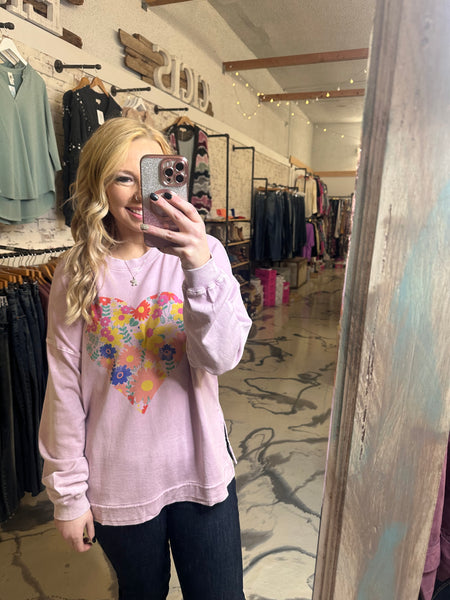 Floral Hearts Pullover