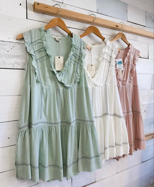 Gauze Delight Dress In Sage