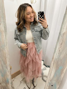 Waterfall Rays Skirt in Blush