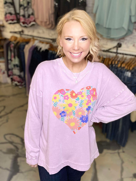 Floral Hearts Pullover