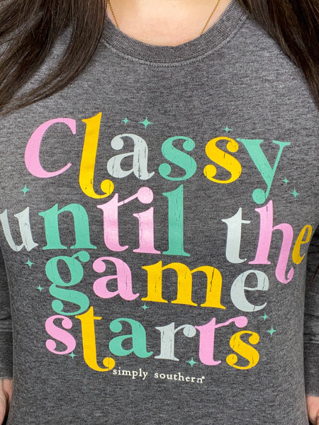 Classy til the Game Starts Crewneck