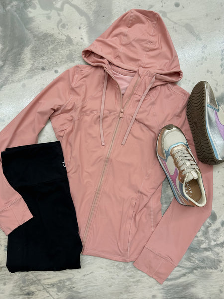 Rae Mode Butter Jacket with Hood in Pink