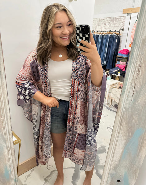 Dahlia Dolman Kimono in Mauve