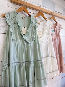 Gauze Delight Dress In Sage