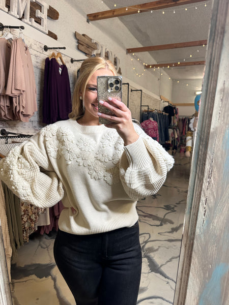 Embroidered Flower Daze Sweater