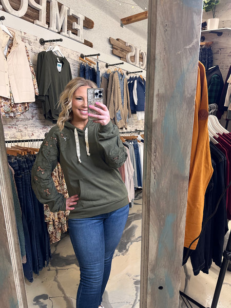 Ampersand Ave University Hoodie Love Story Olive