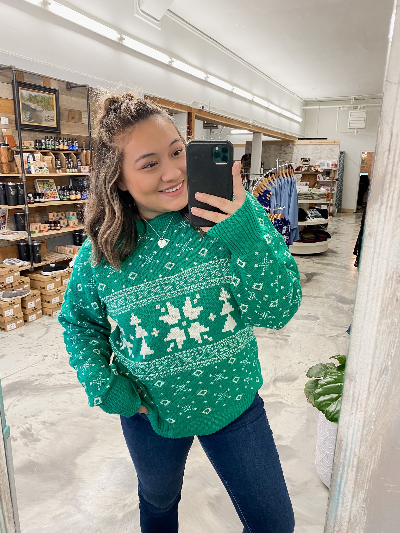 Green on sale holiday sweater