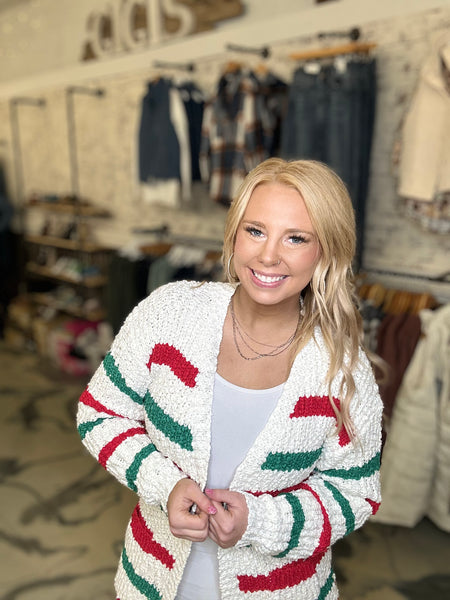 Michelle Mae Christmas Stripe Cardigan