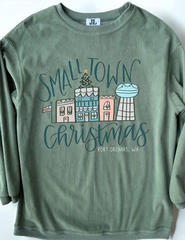 Small Town Christmas Corded Pullover