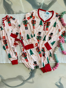 Pink Nutcracker Trees Matching Christmas Jammies