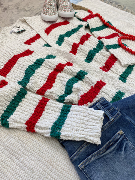 Michelle Mae Christmas Stripe Cardigan