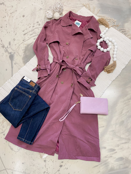 Faded Plum Trench Coat