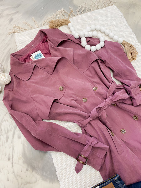 Faded Plum Trench Coat