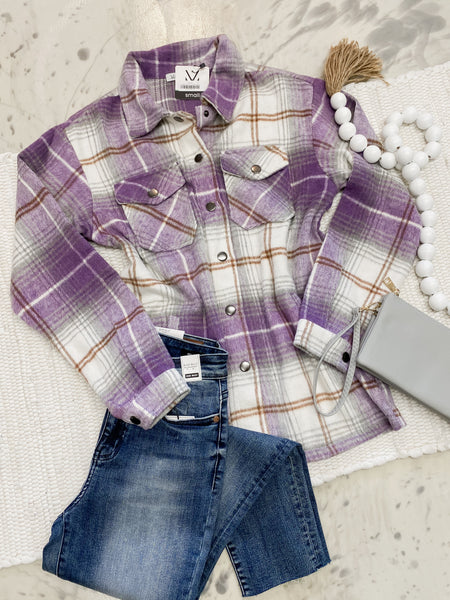 Purple Norah Plaid Shacket