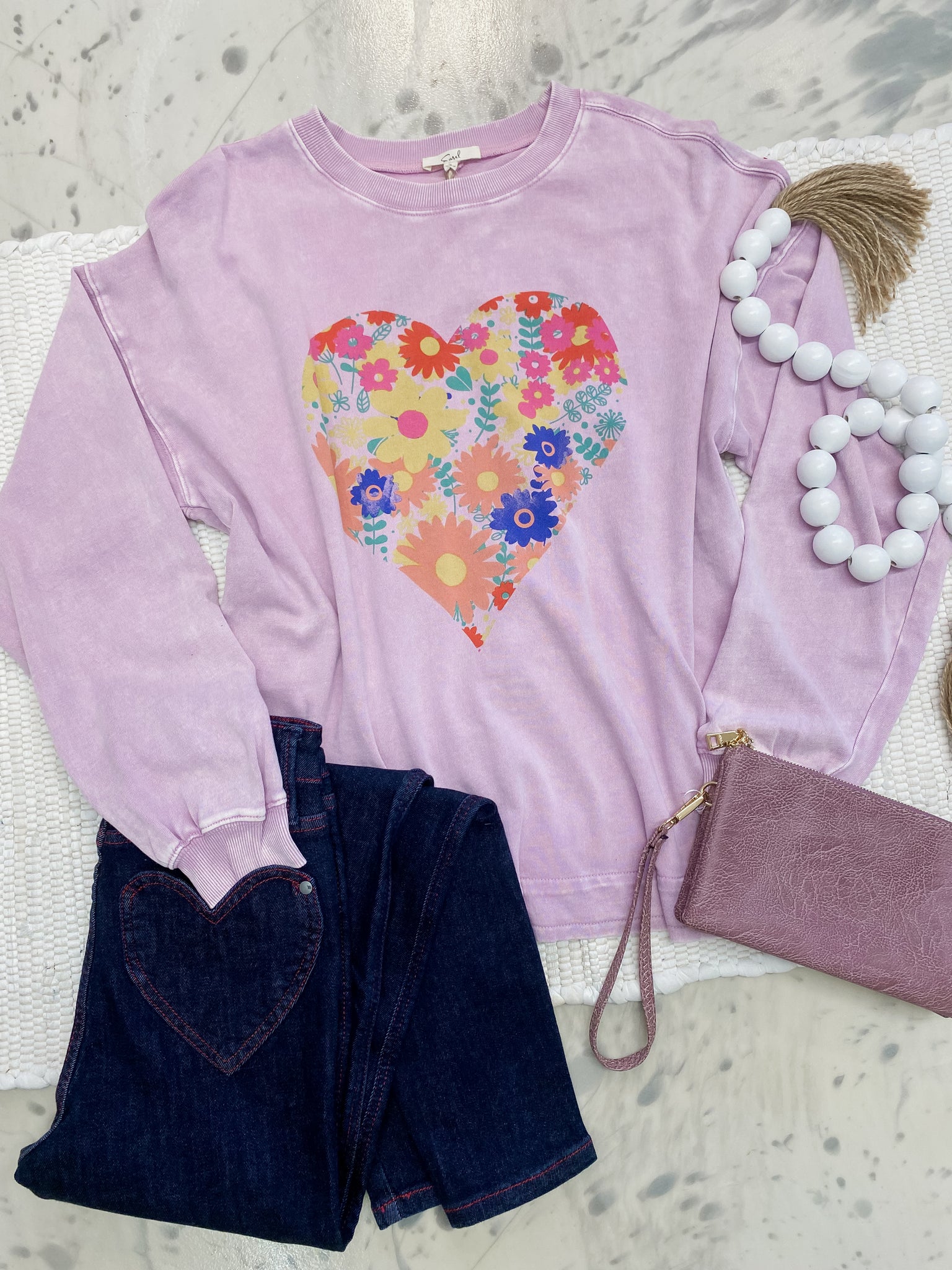 Floral Hearts Pullover