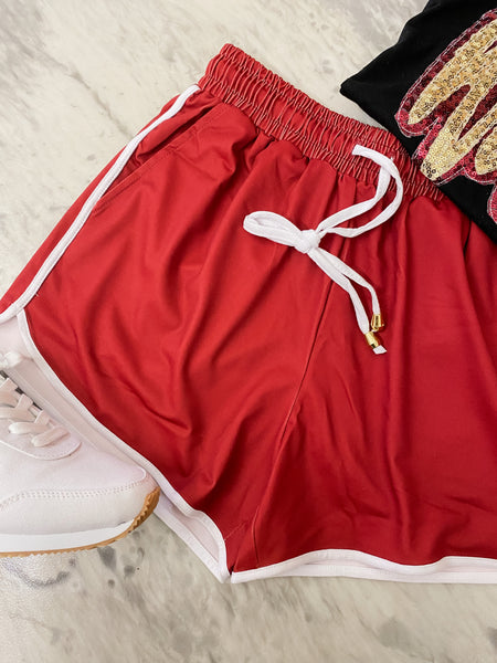 Maroon Drawstring Everyday Shorts