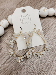 Flora Earrings- White