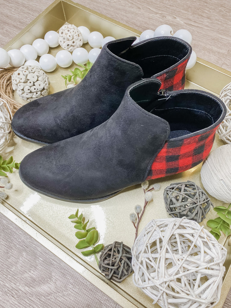 Buffalo plaid outlet booties